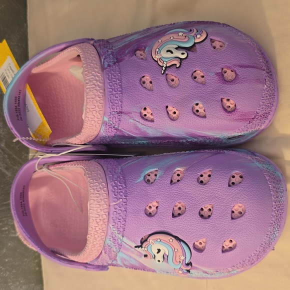 Capelli of New York Lavender Unicorn Kids Slip On Clogs Size 2 New - Picture 2 of 7